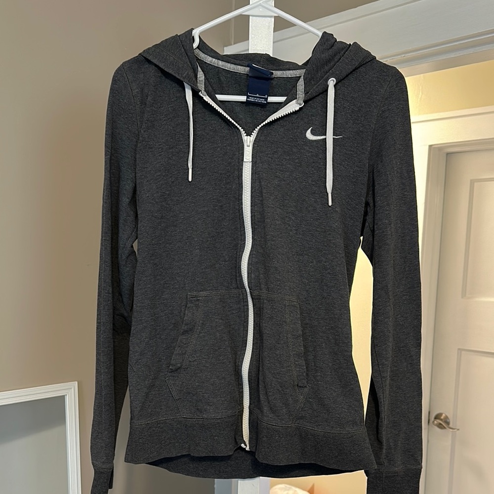 Nike Women's Dark Gray Full-Zip Hoodie